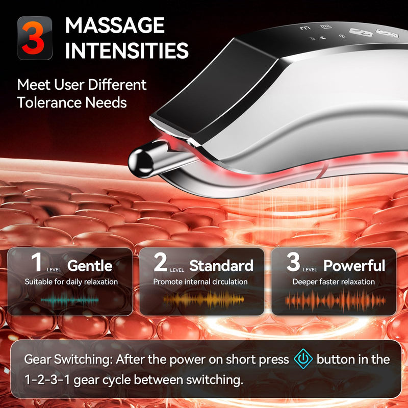 [Australia - AusPower] - Muscle Scraper Tool,Electric Fascial Knife for Deep Tissue Massage - 4 Modes 3 Heating 3 Vibration,Electric Gua Sha,Myofascial Release Tool for Whole Body 
