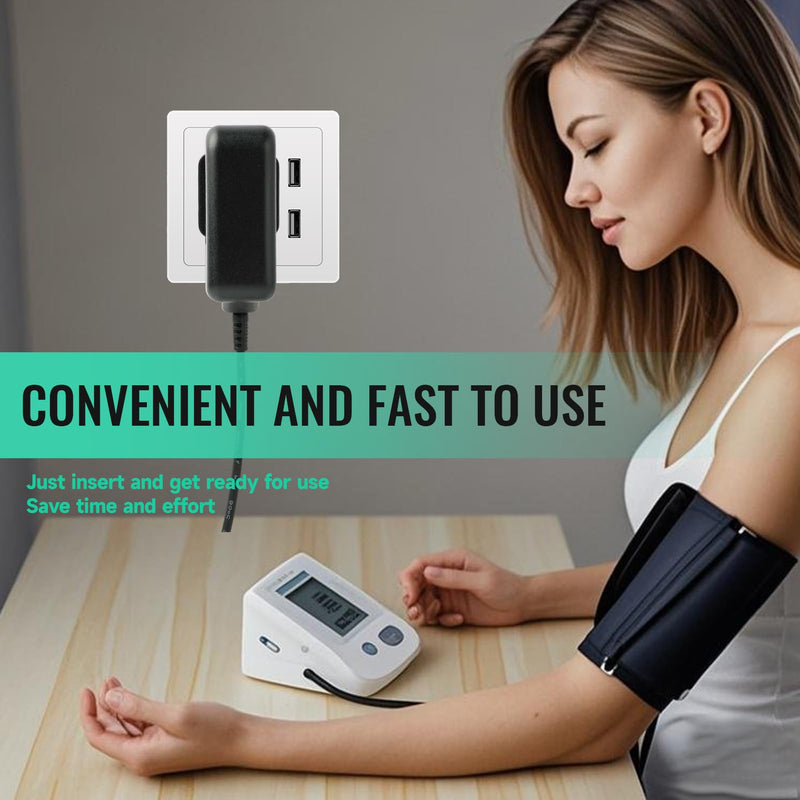 Power Supply 6V Charger Blood Pressure Monitor Compatible with Omron, X2/X2 Basic X3/6 Comfort,