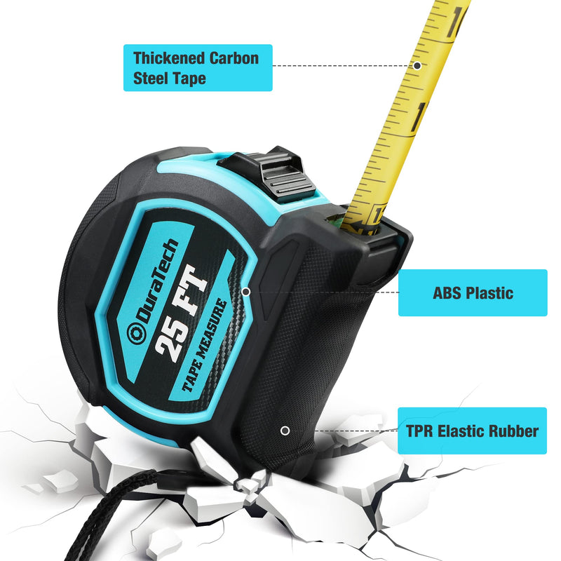 [Australia - AusPower] - DURATECH Magnetic Tape Measure 25FT with Fractions 1/8 with ValueMax 266PCS Wire Stripper Tool Kit, Self-Adjusting 8" Automatic Wire Stripping Tool for AWG 10-24 