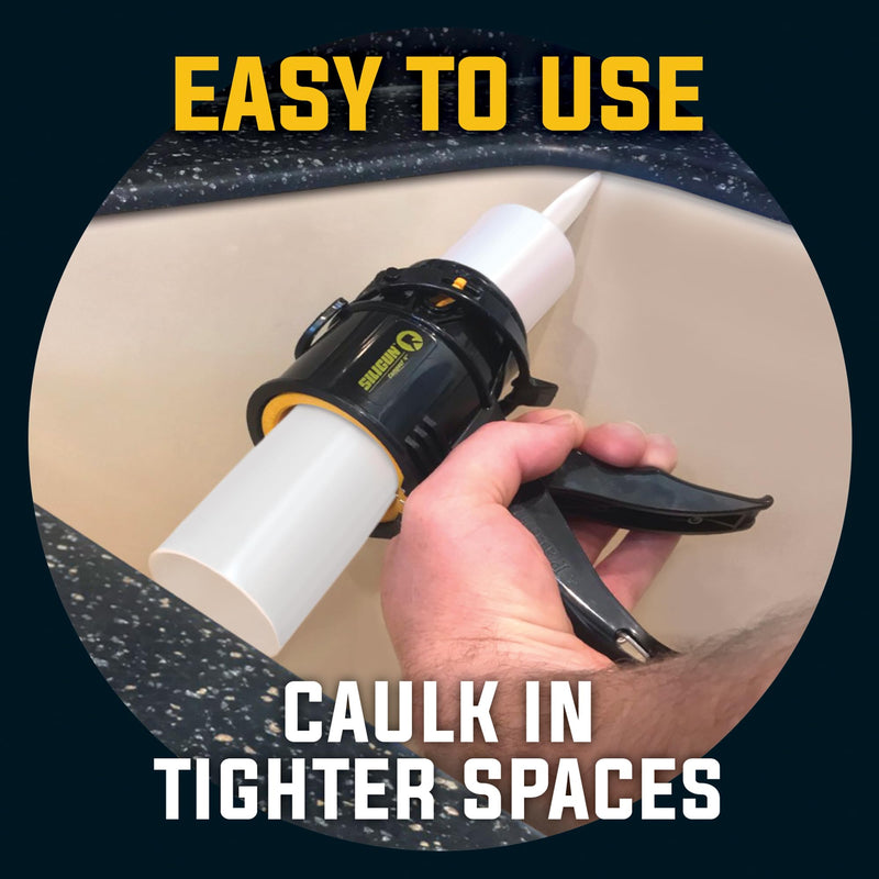 [Australia - AusPower] - SILIGUN Compact Caulking Gun with Caulking Tools and Caulk Nozzle - No Drip Caulk Gun - Patented Design - Lightweight ABS Frame - Works with All 10 oz Tubes 