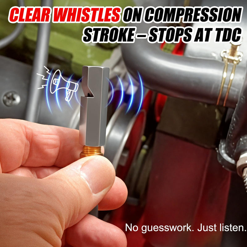[Australia - AusPower] - Top Dead Center Tool 8016MRG TDC Whistle – Universal Top Dead Center Indicator with 14mm/18mm Spark Plug Ports – Top Dead Center Whistle for Distributor Installation, Timing & Valve Adjustment 
