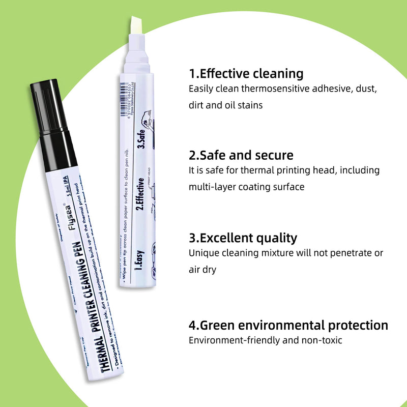 [Australia - AusPower] - Thermal Printer Printhead Cleaning Pen for Thermal Receipt Shipping Label POS Card Printer Cleaner 4pcs 4 