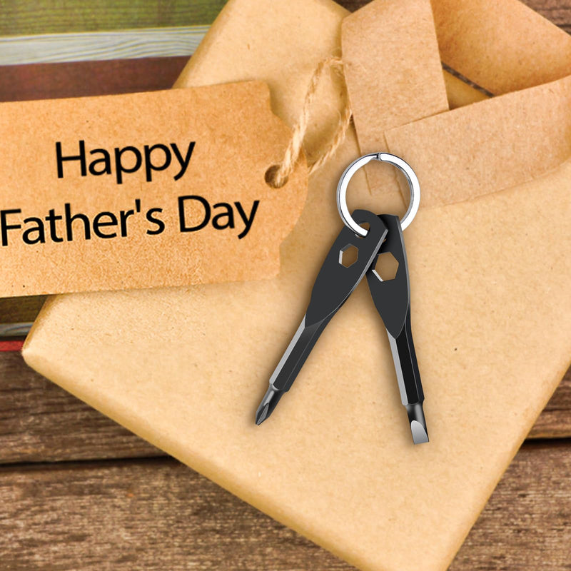 [Australia - AusPower] - Christmas Gifts Stocking Stuffers for Men Adults, Tools Gifts for Men Boyfriend 4-in-1 Keychain Screwdriver Set with Phillips,Cool Stuff Ideas Gadgets for Him Fathers Day Anniversary Birthday Presents 