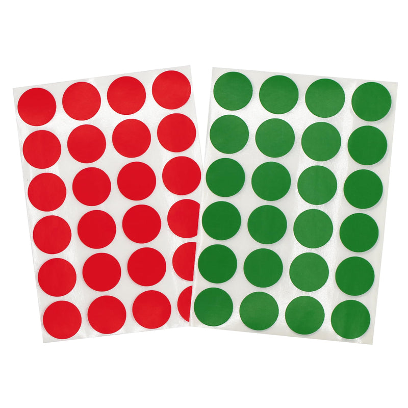 ChromaLabel 3/4 Inch Label Dots Sticker, Red and Green Dot Stickers, Color Coding Dots, Round Sticky Dots, 1200 Colored Round Stickers per Variety Pack 3/4" Diameter