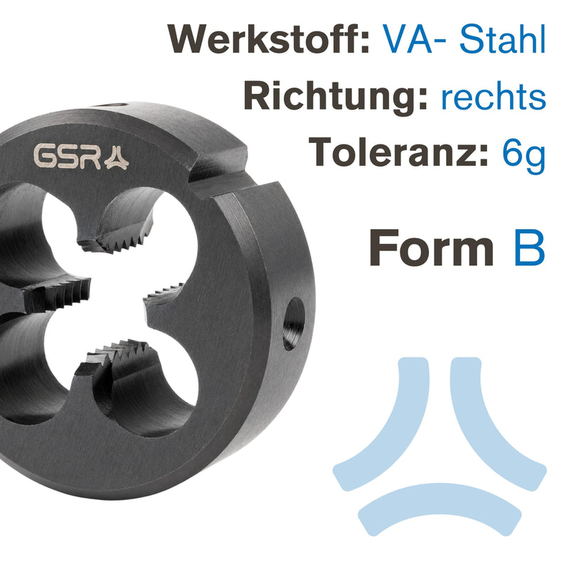 GSR Professional Threading Die for External Thread, HSSE-VAP M Form B, Heat Resistant, Wear-Resistant, Better Adhesion of Cutting Oil and Long Service Life, Metric, M4