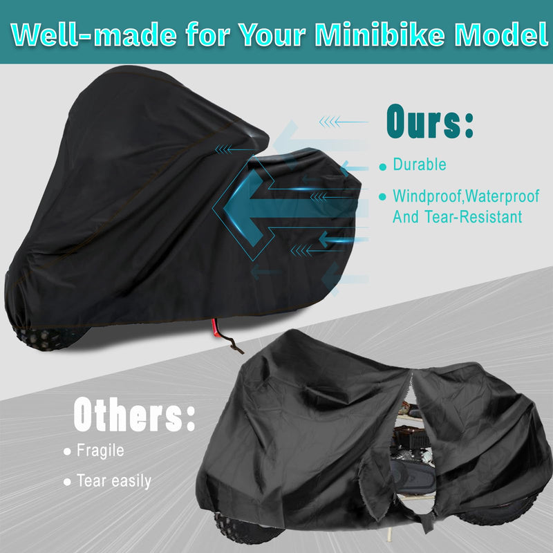 QYMOTO CT200U Mini Bike Cover, Outdoor & Indoor Full Covers Waterproof Windproof for Mini Dirt Bike, Electric Bike Bicycle Cover Coleman CT200U-EX CT100U BT200X Axis M200 All Weather Protection