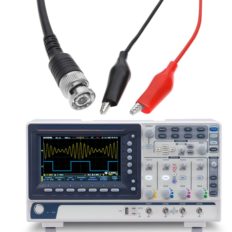 [Australia - AusPower] - 2pcs BNC Double Alligator Clip Test Cable P1011 BNC Probe Cable BNC Q9 to Double Alligator Clip Test Cable Probe Leads Oscilloscope Test 