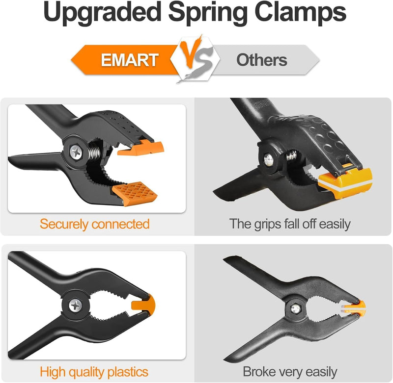 [Australia - AusPower] - EMART 6 Pack Heavy Duty Muslin Spring Clamps, 4.5 inch Photo Booth Backdrop Clips for Photography Studio Black and Yellow 
