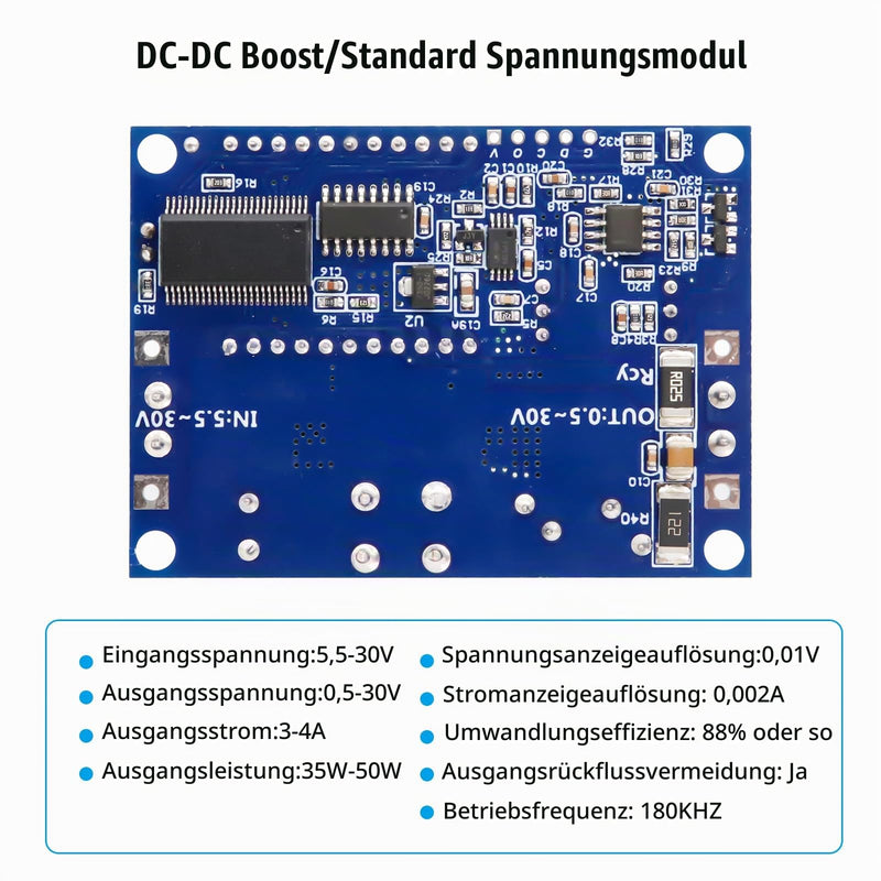 Binghe DC Step-Down Voltage Regulator with LCD Digital Display 5.5-30V to 0.5-30V - 2 Pieces Buck Boost Converter Compatible with Arduino