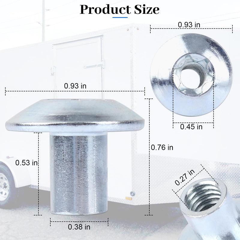 [Australia - AusPower] - Domed Head Nut Torx Barrel 5/16" Thread Cargo Trailer Door Latch - Cargo Trailer Door Hardware (24 Pack) 24 pack 