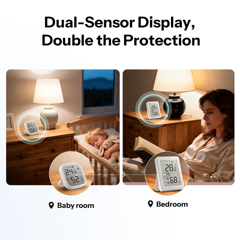 SONOFF AirGuard TH, Indoor Smart Zigbee Temperature and Humidity Sensor, 3.6'' LCD Display, App Monitoring with Charts, Notification Alerts, Data Export, Remote Data Display 1