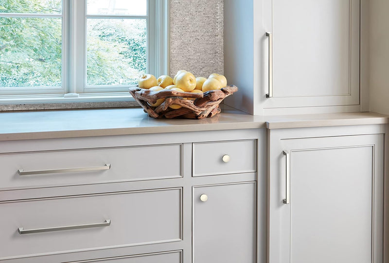 Amerock BP55283PN | Polished Nickel Cabinet Pull | 10-1/16 inch (256 mm) Center-to-Center Cabinet Handle | Blackrock | Drawer Pull | Kitchen Cabinet Handle | Furniture Hardware
