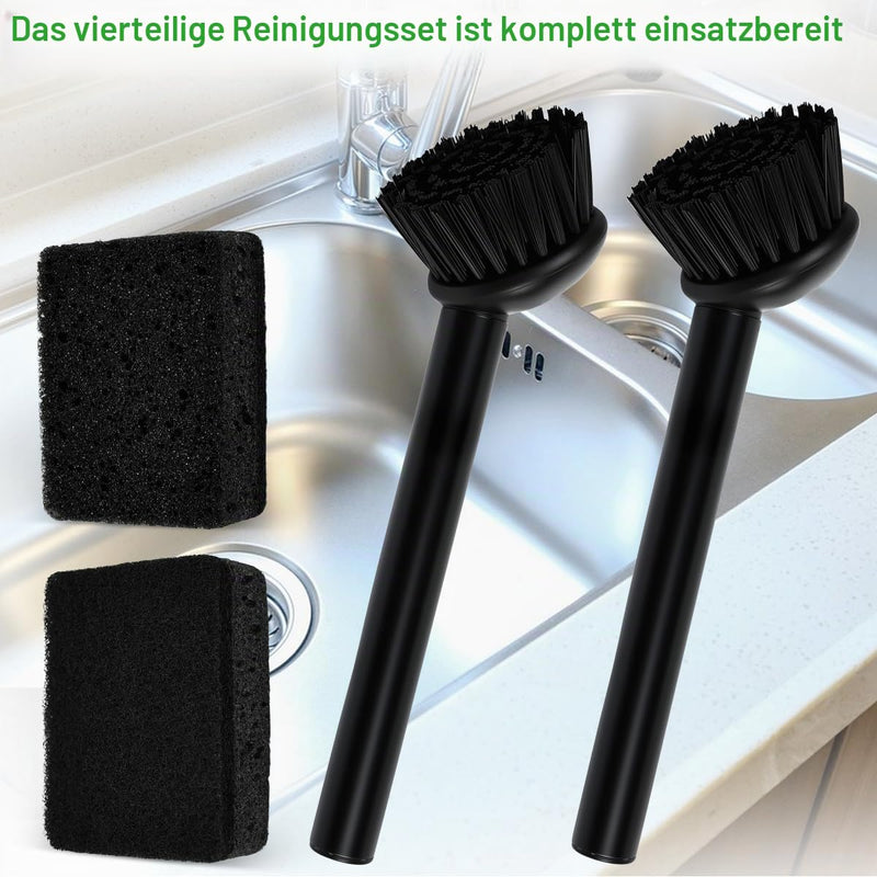Cup Brush Set with Stainless Steel Handle, Dish Brush Set with Dishwashing Sponge, Kitchen Brush with Stainless Steel Handle, Dish Brush Set, Kitchen Washing Up Brush Cleaning Brush