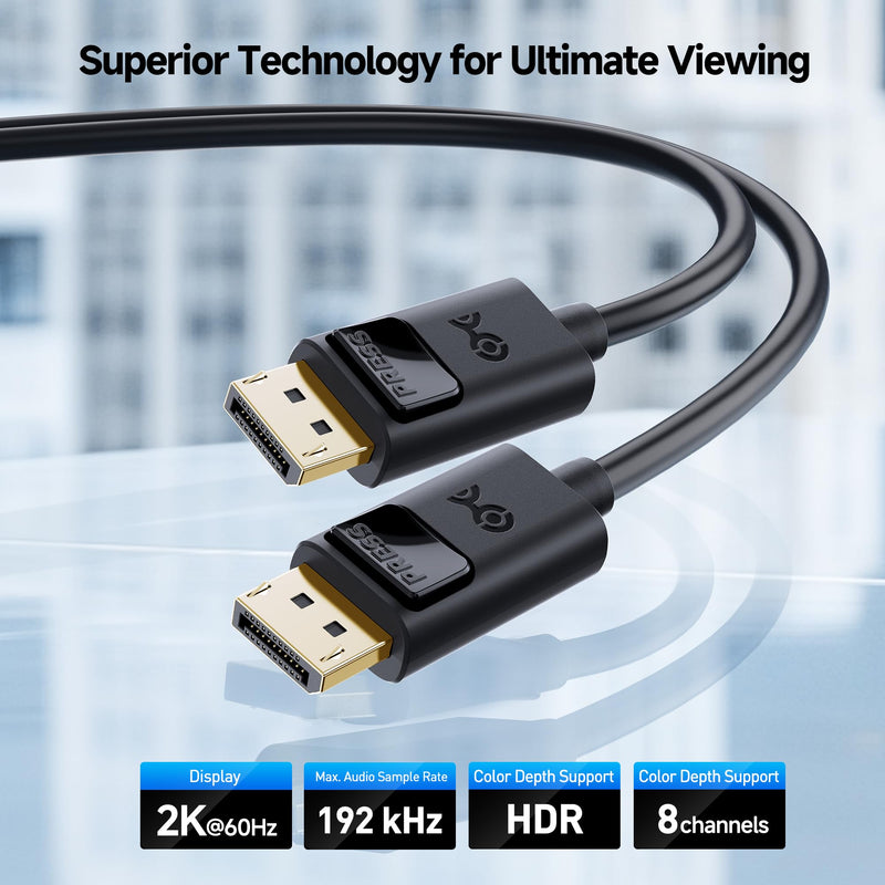 Cable Matters Long DisplayPort to DisplayPort Cable - 35ft, Supports up to 2K@60Hz, Male to Male Computer Monitor Cable, DP Cord, Black 35 Feet 1-Pack