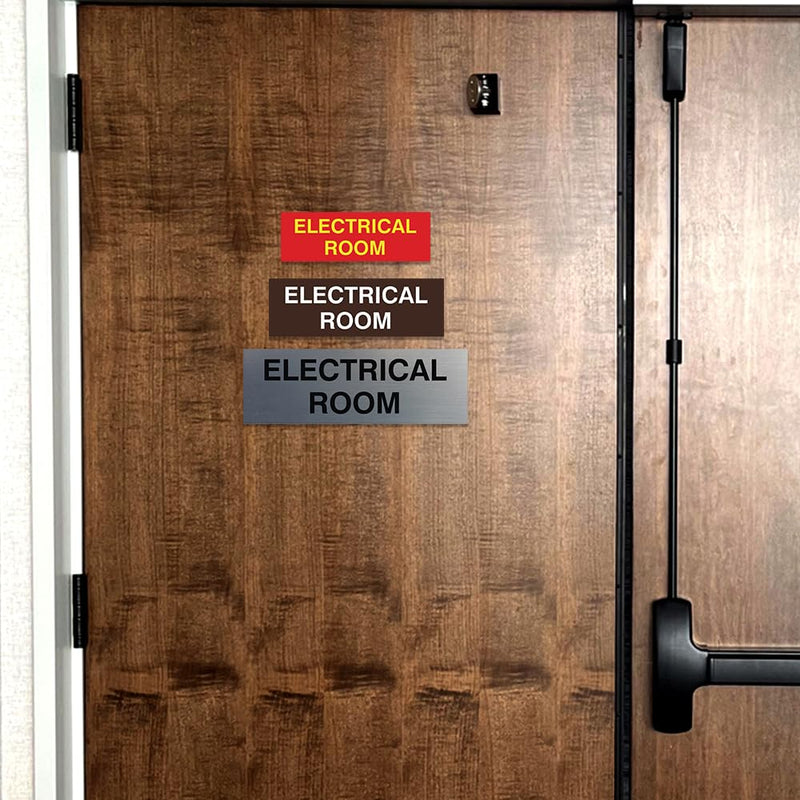 All Quality Basic Electrical Room Sign | Durable Construction | Building Safety -Red - Large (5 Pack) 3 x 9" - Large (5 Pack) Red