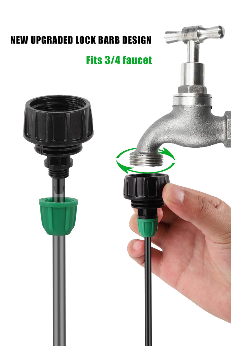 [Australia - AusPower] - Garden Hose Adapter 3/4 to 1/4 Inch Drip Irrigation Tubing Connectors Lock Barbed design 3/4 US Standard GHT Thread 5 Pack(3/4" to 1/4" Pipe Connector) 3/4" to 1/4" Pipe Connector 
