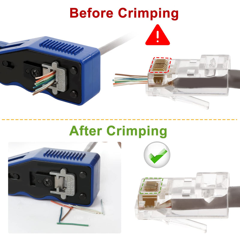 RJ45 Crimp Tool Kit Pass Through Ethernet Crimping Tool Kit(Tool Set 701) | Ethernet Crimper for Cat5 Cat5e Cat6 Pass Through Modular Plugs, All-In-One RJ45 Crimper Kit, Good Workmanship, Easy to Use Tool Set 701