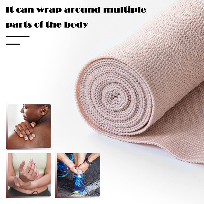 [Australia - AusPower] - 6 Rolls Elastic Bandage Wrap with 12 Extra Clips, 6 Inch X 15ft Compression Bandage Stretch Tape for Medical, Athletic Sport, Wrist, Arm, Leg Sprains, Calf, Ankle & Foot 
