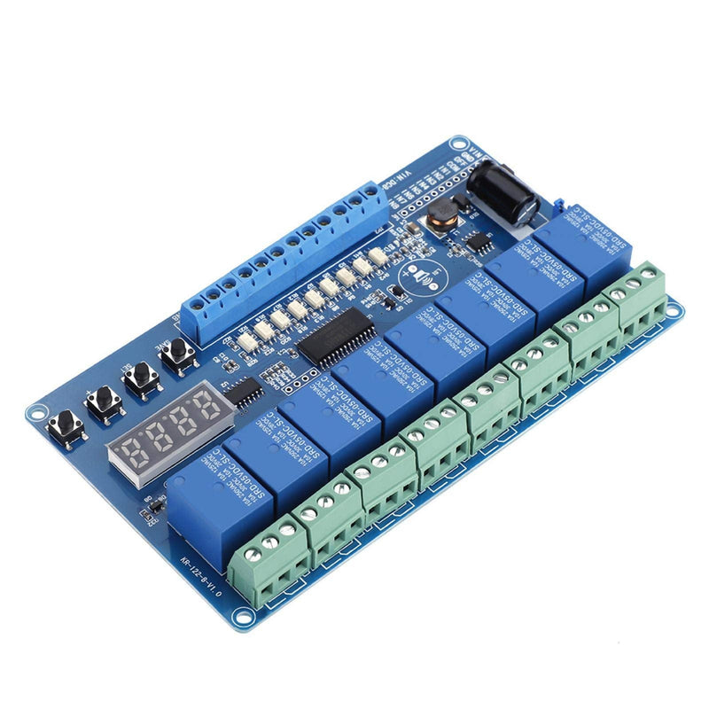 Oumefar DC 8-36V 8-Channel Multifunction Time Delay Relay Interface Board Module Optocoupler LED Relay Board for Various Power Control Applications