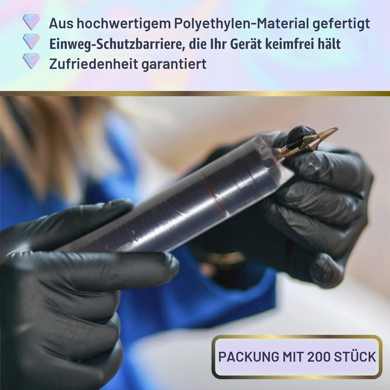 BRAWNA Pack of 220 PMU Machine Cases Pink - Pen Covers for Tattoo & PMU Machine - Microneedling & Microblading Protective Cases - Hygienic Disposable PMU Supplies 1 stück ( pack of 220)