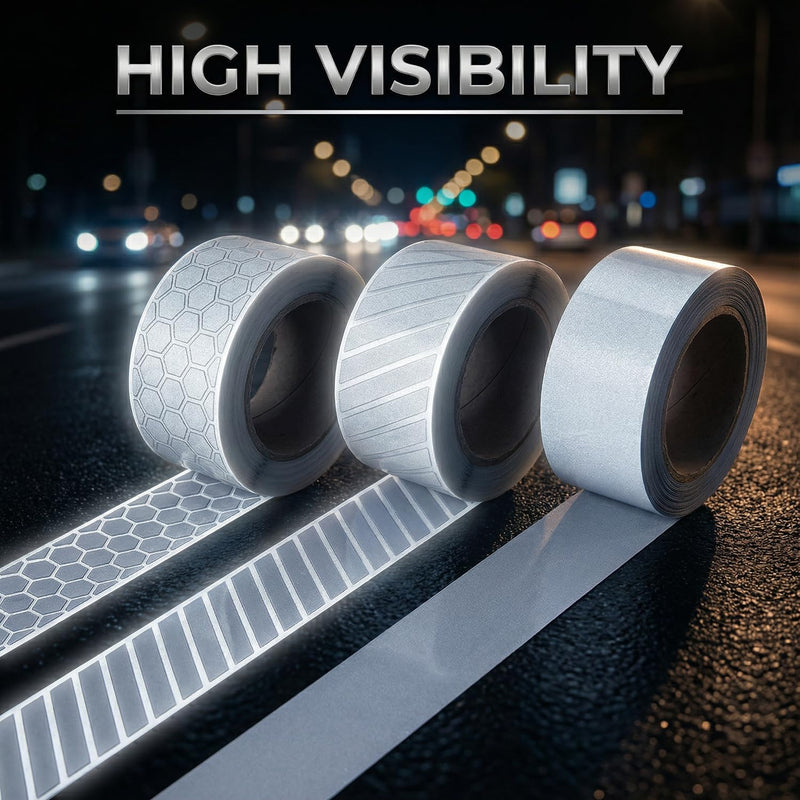 3 Rolls Silver Reflective Heat Transfer Vinyl Tape Safety Visibility Strips Iron On for Clothing，1 Inch x 5.5 Yards