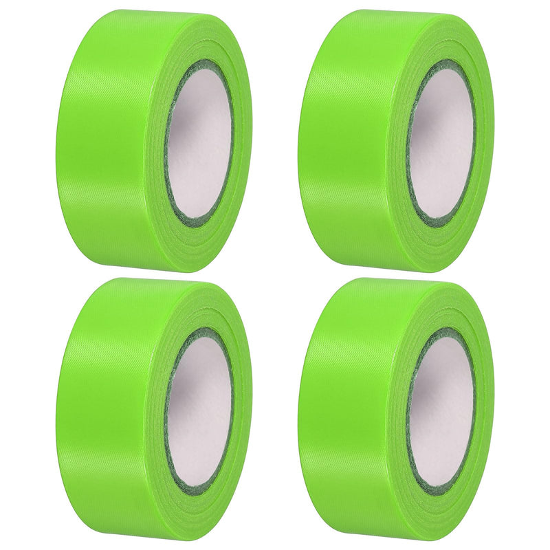 PATIKIL Flagging Tape 1" x98', 4 Pack PVC Non-Adhesive Neon Marking Tape for Tree Survey Boundaries Outdoor Trail, Green 1"x98'