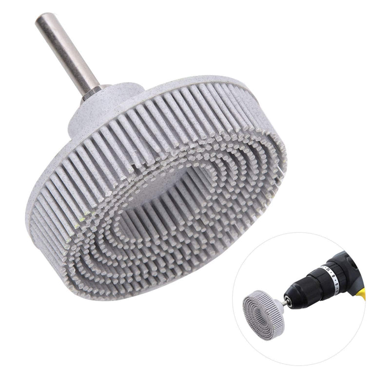 3-Inch Metal Bristle Disc Deburring Brush and Grinding Brush for Precise Deburring and Polishing - Fine Bristles with Emery Rubber, White