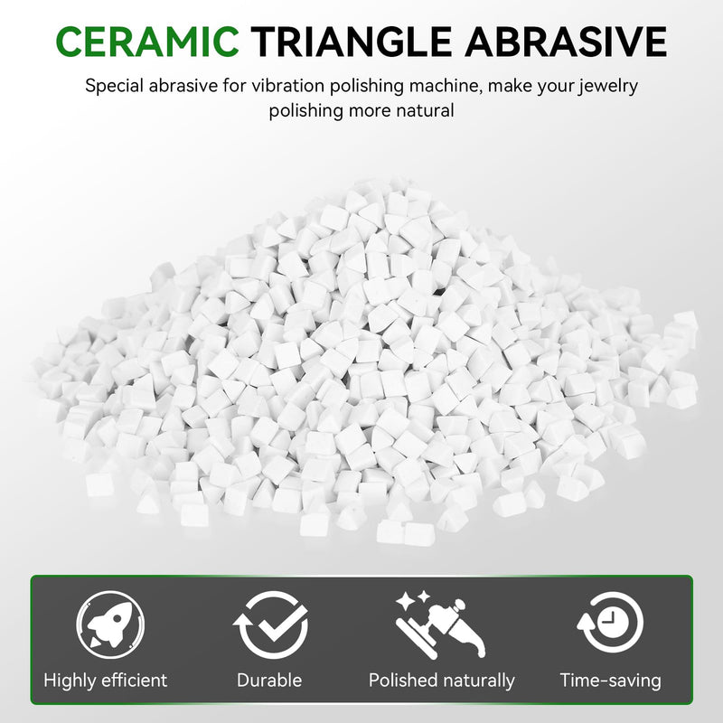 [Australia - AusPower] - HERCHR Rock Tumbling Ceramic Filler, Rock Tumbler Grit, Tumbling Ceramic Filler Media, Ceramic Triangle Abrasive for Use in Vibrating Tumblers or Rotating Tumblers 4 mm 500 g 