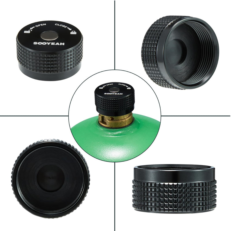 [Australia - AusPower] - 1LB Propane Cylinder Protect Caps with Magnetic,Sealed Caps(pack of 4PCS),Metal Material-Black 