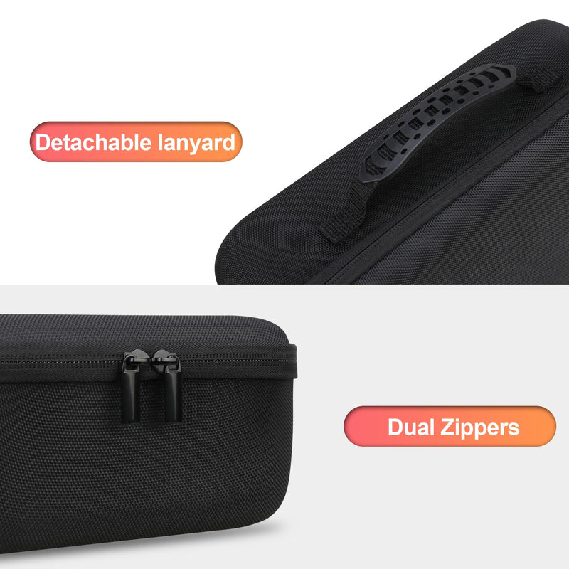 [Australia - AusPower] - BOVKE Hard Case for Smart Nebulizer for Breathing Problems, Desktop Inhaler Nebulizer for Home Use, Storage Bag for Digital Asthma Nebulizer Machine for Adults and Kids, Space for Masks, Cables, Black 