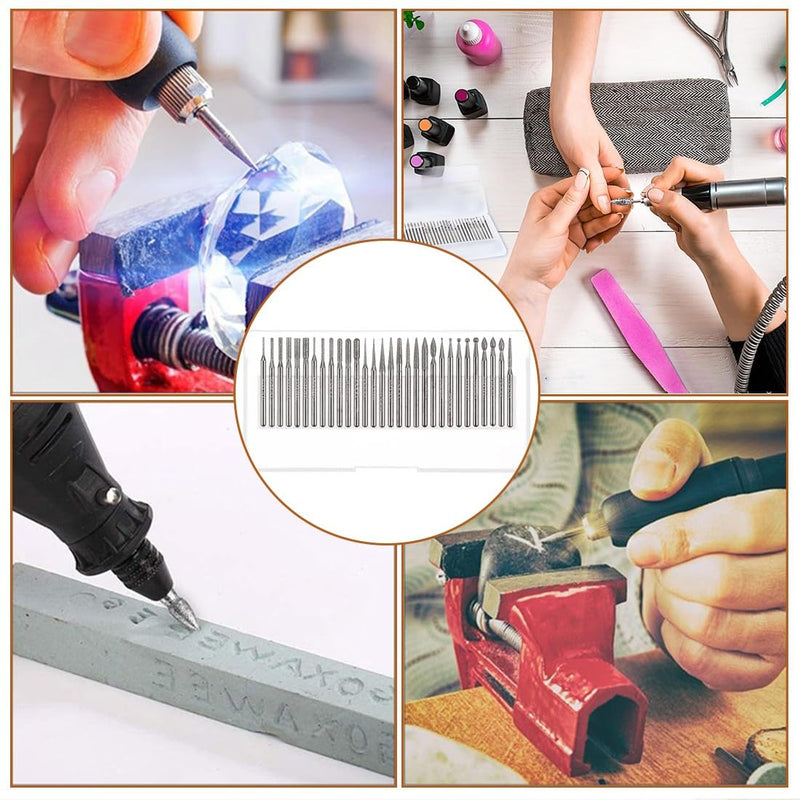 30 pieces diamond grinding pin, 3 mm, mini diamond burr, drill grinding pen, diamond cutter set, carbide grinding pin, diamond cutter grinding for gemstone, for grinding, polishing, engraving