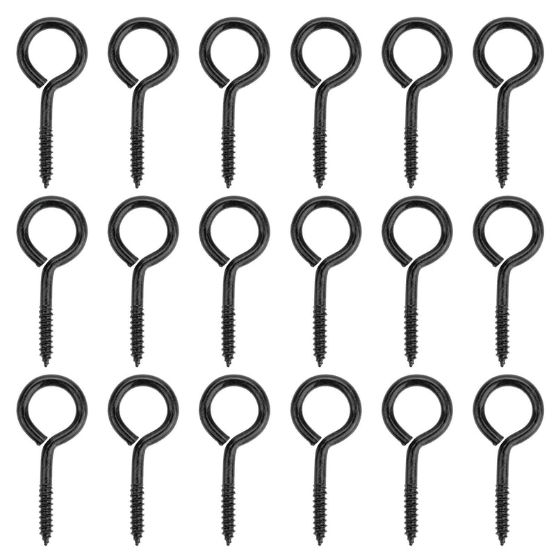 40 Pieces 2 inch Screw Eyes, Black Zinc Plated Steel Screw Eyes, Self Tapping Screw Hooks, Metal Eye Hooks, Eyelet Screws 2 Inch (40 Pieces)