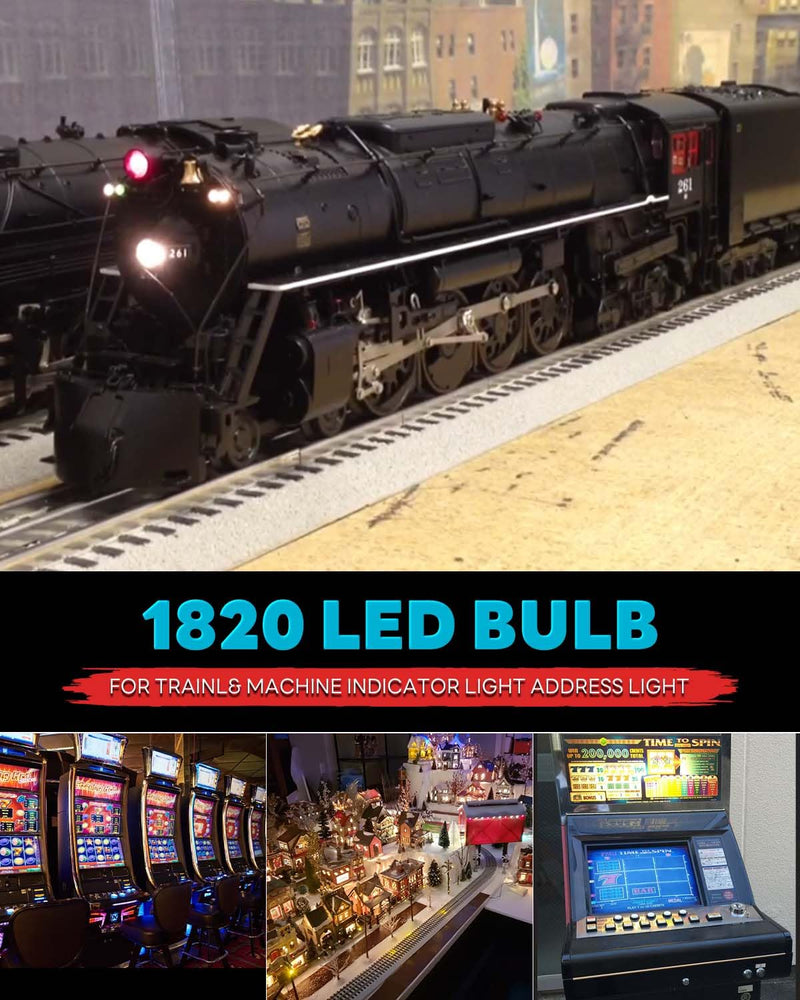 [Australia - AusPower] - 1820 Bulb 1445 1816 1815 1818 1819 757 53 57 313 BA9S Led Bulb 10-30Volt for Train Lights,House Number Light Bulb,Bingo Board Display and Industrial White 10Pack White 1820 Bulb 