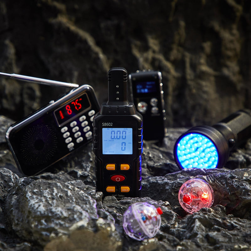 [Australia - AusPower] - Dunzy 6 Pcs Ghost Hunting Equipment Kit Includes 1 Electromagnetic Paranormal Radiation Detector 1 8gb EVP Digital Recorder 1 Hand Held Radio 1 UV Flashlight 2 LED Light up Cat Balls 
