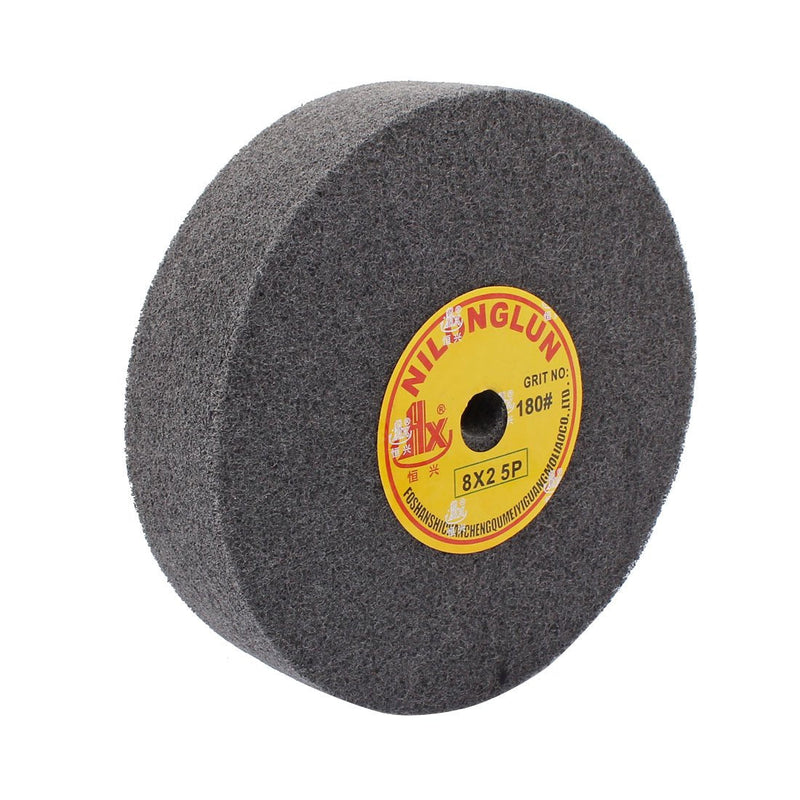 [Australia - AusPower] - uxcell 8" Dia 2" Thick 5P 180 Grit Nylon Fiber Wheel Abrasive Polishing Buffing Disc Black 