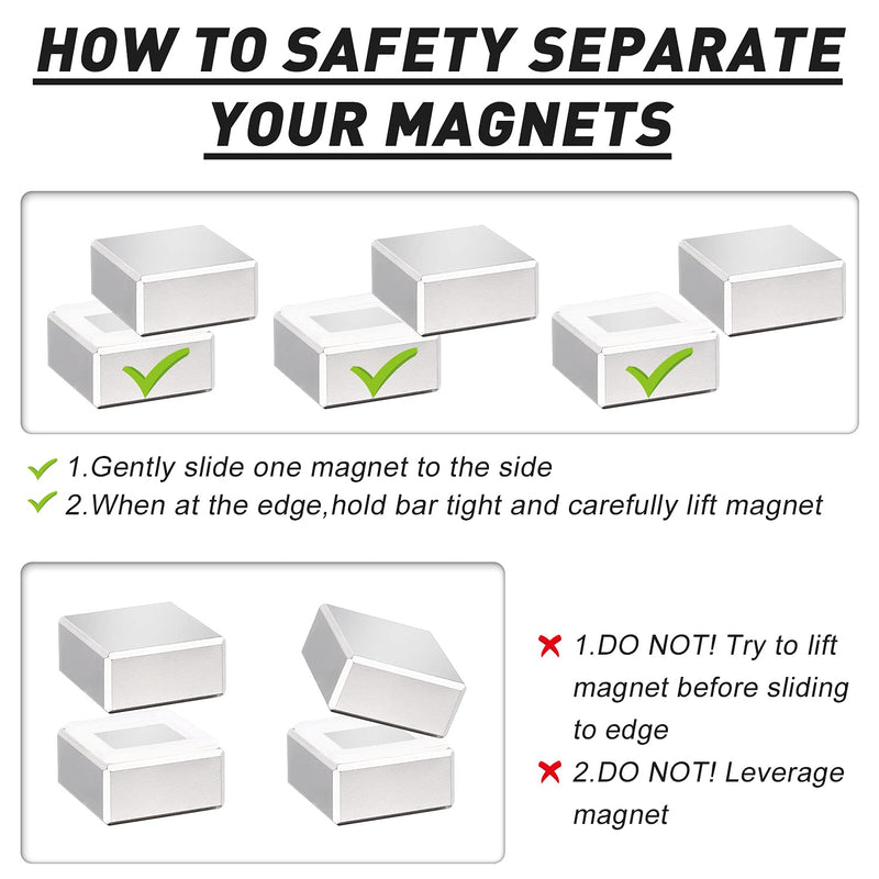 MIKEDE Neodymium Block Magnets, 40x40x20mm Super Strong Permanent Magnet Disc Powerful Rare Earth Magnets- 2 Pack