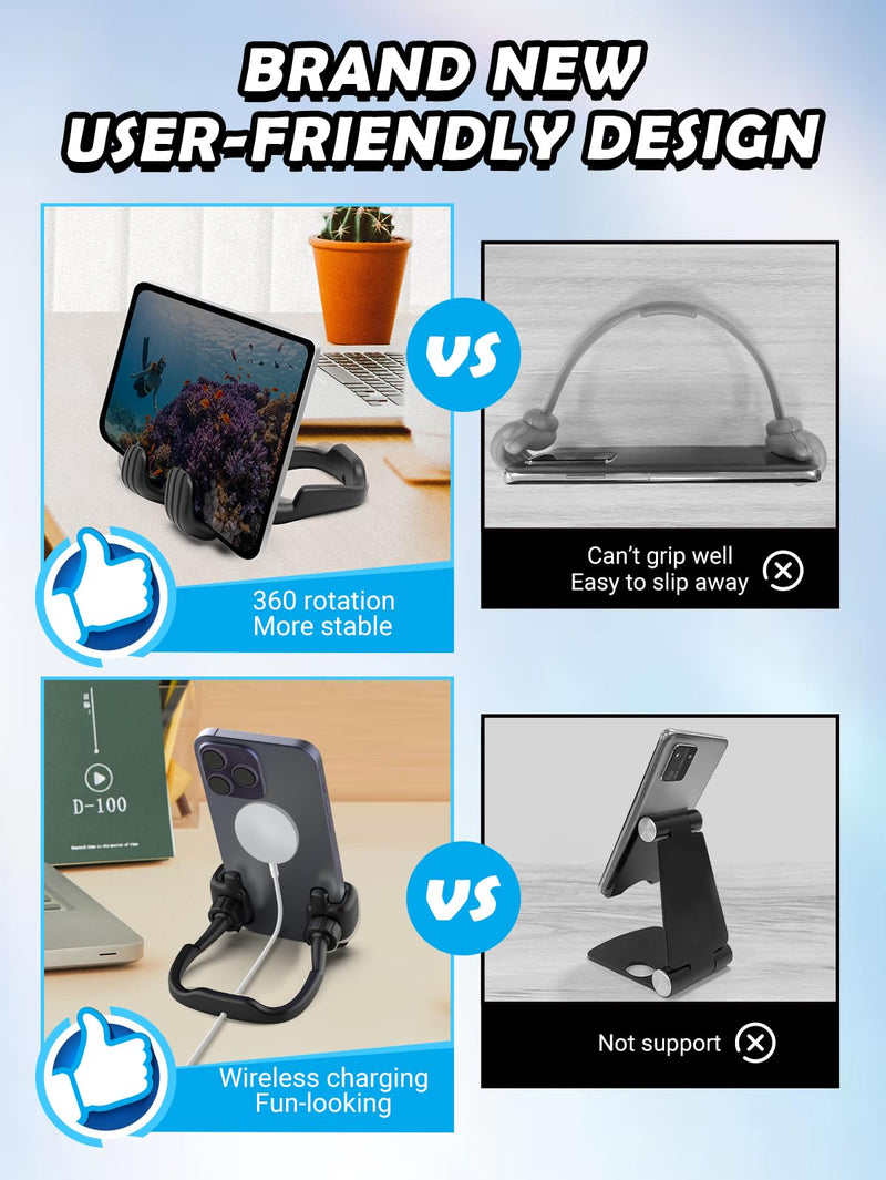 [Australia - AusPower] - Graduation Gifts for Her Him 2024 College High School Masters Degree Thumbs up Lazy Phone Stand Holder Funny Gadgets Teens Boys Girls Kids Dad Father Mother Husband Wife Adults Men Who Have Everything Black 