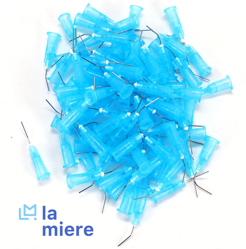 [Australia - AusPower] - 100Pkg. Pre-Bent applicator Tips 25 Gauge Blue Etchants Dental PreBent Flow Dispensing Needle Etchants Tips for Oil or Glue Applicator 25G Blue 100 