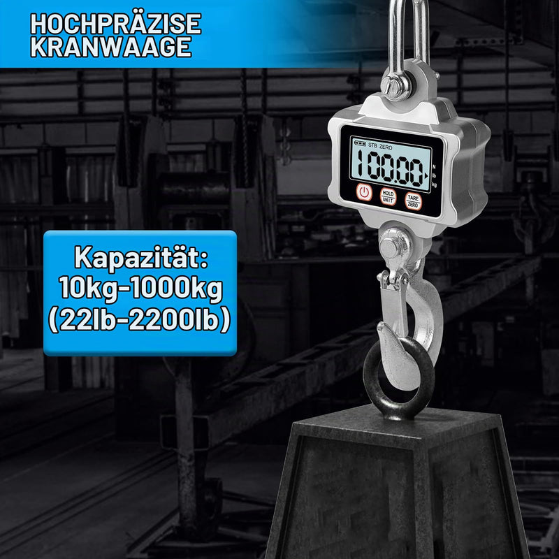 Hyindoor Crane Scales 1000 kg Electronic Digital Hanging Scales 1T Heavy Duty Crane Scale Industrial Crane Scales with LCD Screen