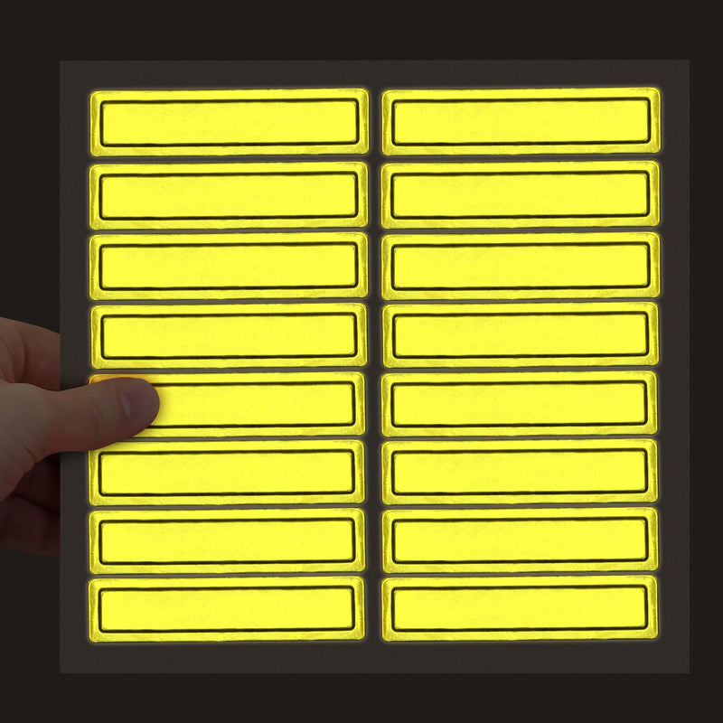 SmartSign Yellow Retro Reflective Hard Hat Stickers - 1" x 4", Pack of 16, Durable Helmet Stickers for Construction & Safety, High Visibility Helmet Strips, Fire Helmet Decals, Strong Adhesive