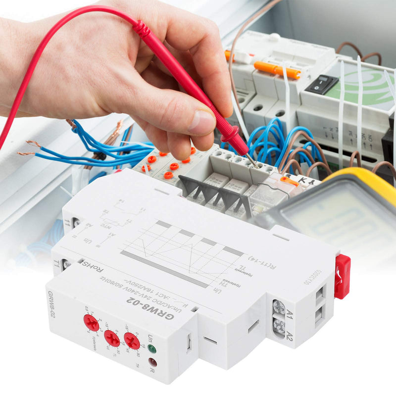 [Australia - AusPower] - Digital Thermostat GRW8-02 AC/DC 24V-240V Temperature Controller with Test Probe DIN Rail Installation 