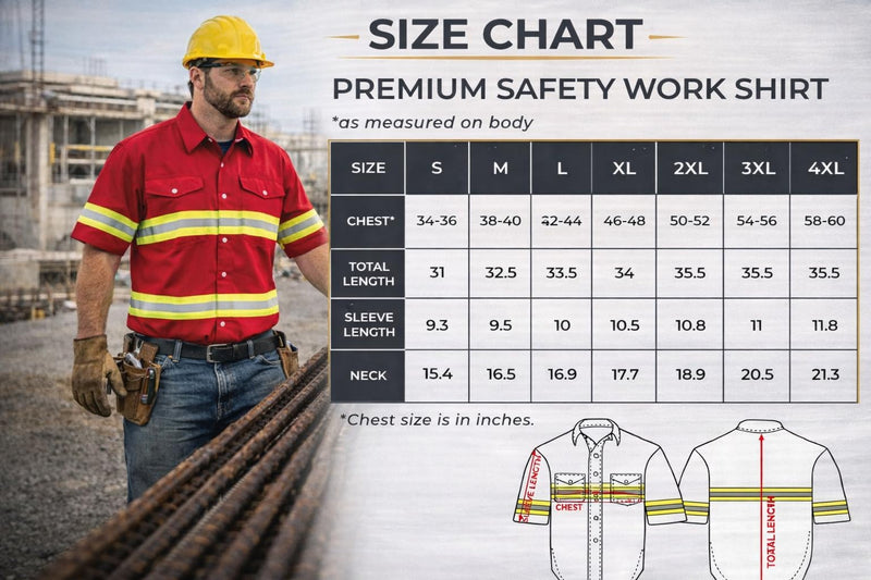 Premium High Visibility Safety Shirt - Half Sleeve X-Large Khaki
