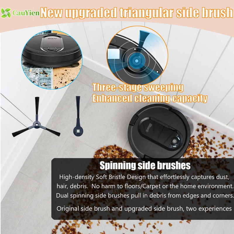 [Australia - AusPower] - Replacement Parts for Shark AI AV2511AE AV2501S AV2610WA AV2501AE RV2502AE RV2610WA AV2510AOUS AV2510SOUS RV2610WD 2-In-1 AI Ultra Robot Vacuum Cleaner,Main Brush, HEPA Filter, Foam Filter,Side Brush AI KIT(1+5+5+4) 