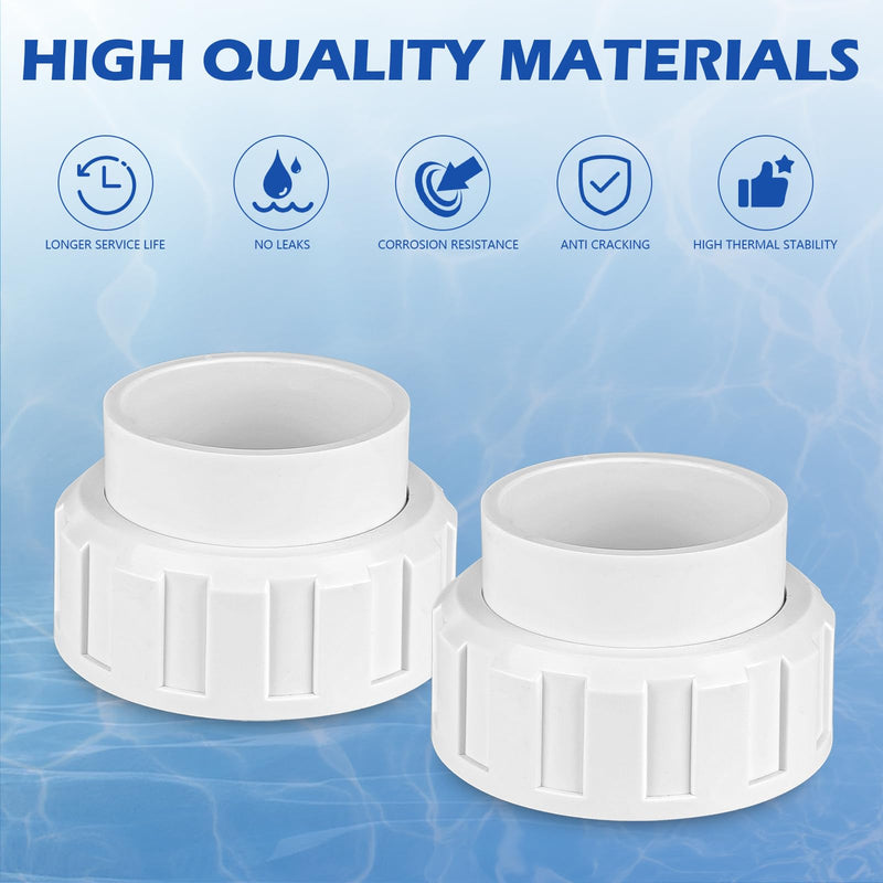 Salt Cell 2" Union Replacement for Goldline Hayward Salt Chlorine Generators, GLX-Cell-Union 2-Inch Pump Union for Hayward Salt Cell, Pool Part for Spa Pump Connections, 2 Pack