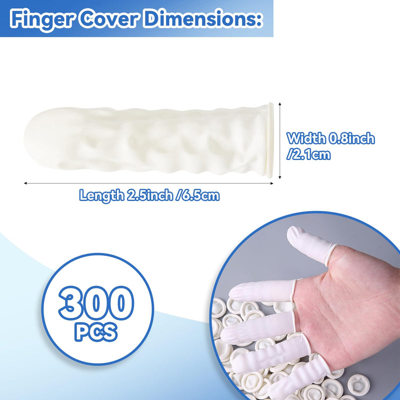 [Australia - AusPower] - 280 PCS Finger Cots - Disposable Medium Finger Gloves Finger Protector Rubber Fingers Cover Finger Shields Finger Sleeves for Beauty Nail Art Tattoo Industrial Electric Finger Cot(White) 
