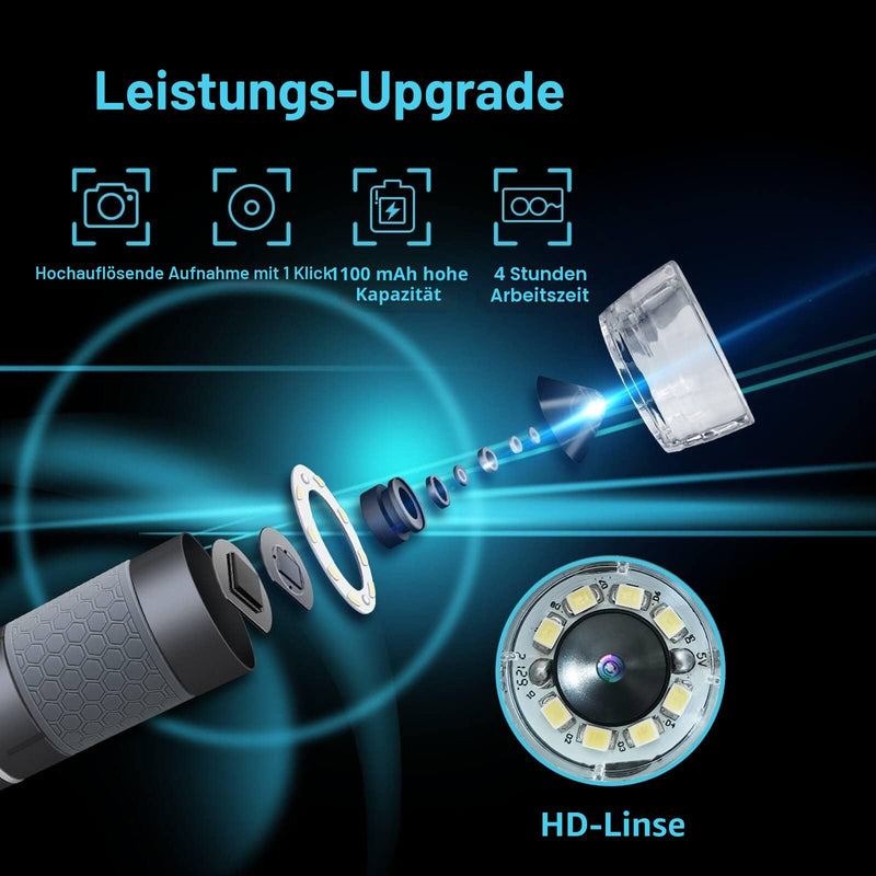 4K WiFi Microscope for iPhone Android PC 50 to 1000X USB Digital | Mikroskop Wireless Super HD Endoskopkamera Kompatibel mit Handys iPad Tablet Windows Mac Chrome Linux Münzen Löten Set gray