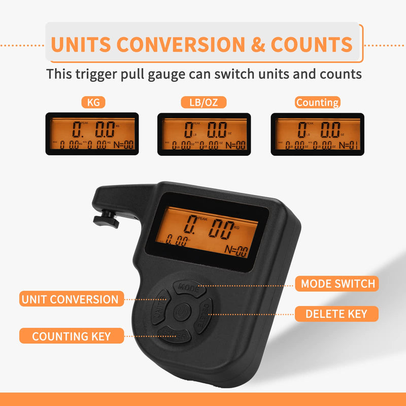 [Australia - AusPower] - Pridefend Professional Digital Trigger Pull Gauge,0-12 lbs Trigger Pull Scale,1 Oz Increments for Accurate Readings,Trigger Pull Gauge with LCD Display (Black) 