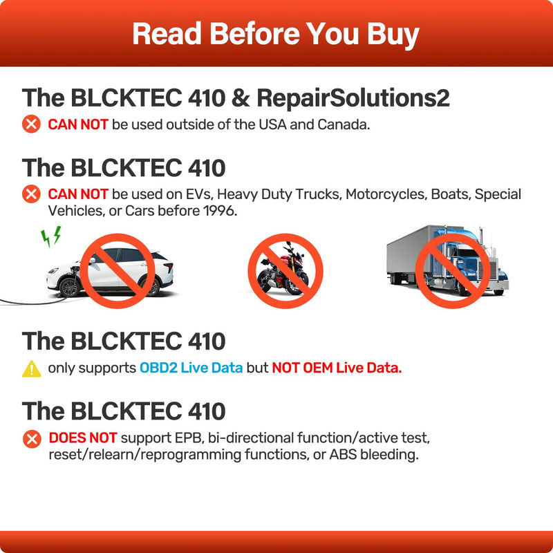 [Australia - AusPower] - BLCKTEC 410 Bluetooth OBD2 Scanner for iPhone & Android, No Subscription Fee, OBDII Car Code Reader, Diagnose Check Engine Light, Supports OBD2 Compliant Vehicles 1996 and Newer 
