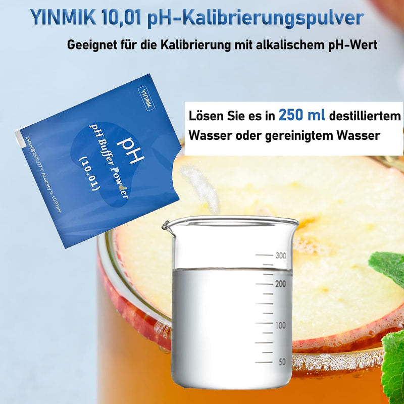 YINMIK pH Calibration Powder (4.00 7.00 10.01) pH Buffer Solution Calibration Solution | 15 x pH meter buffer solution powder pH powder for all pH meters pH meter buffer solution powder White pH