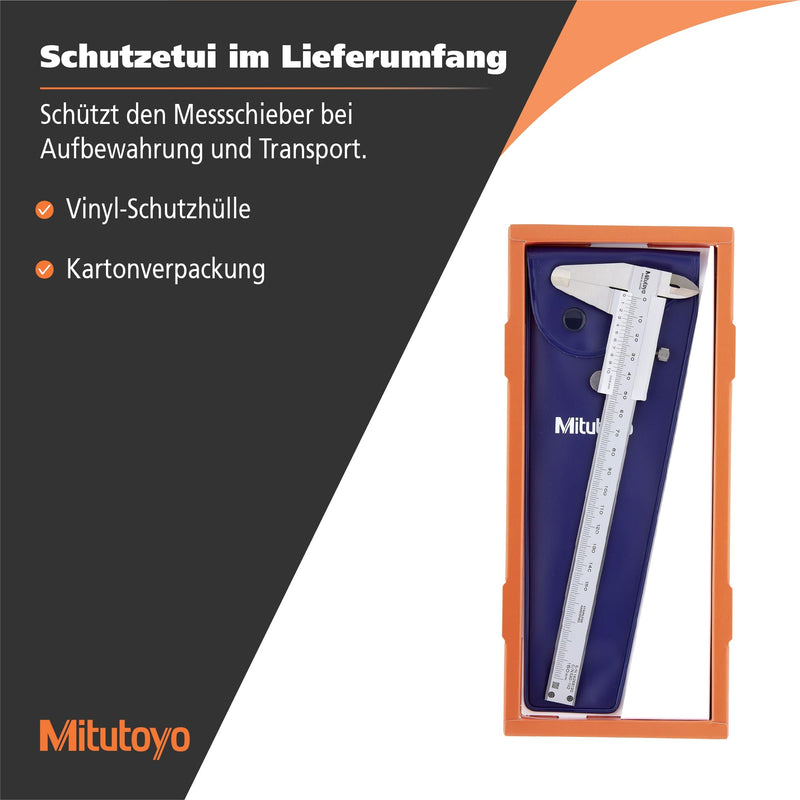 Mitutoyo Precision Vernier Caliper with Locking Screw DIN 862 Measuring Range 0 – 150 mm 1 Item 530 – 101 | 0.05mm, mechanical reading, standard depth, heavy duty